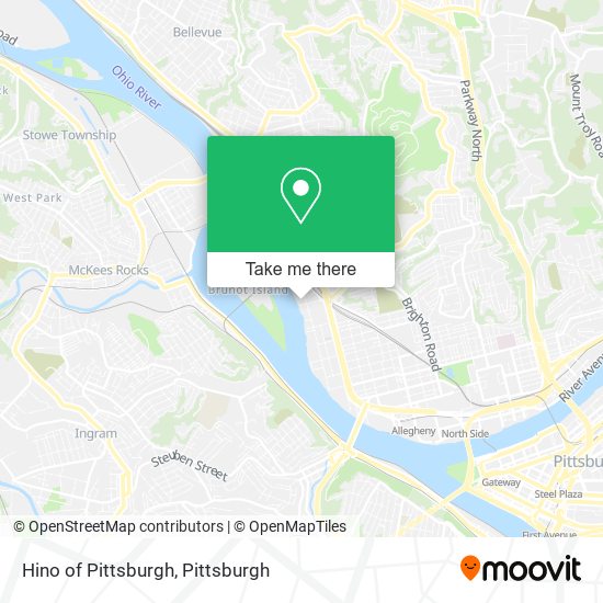 Hino of Pittsburgh map
