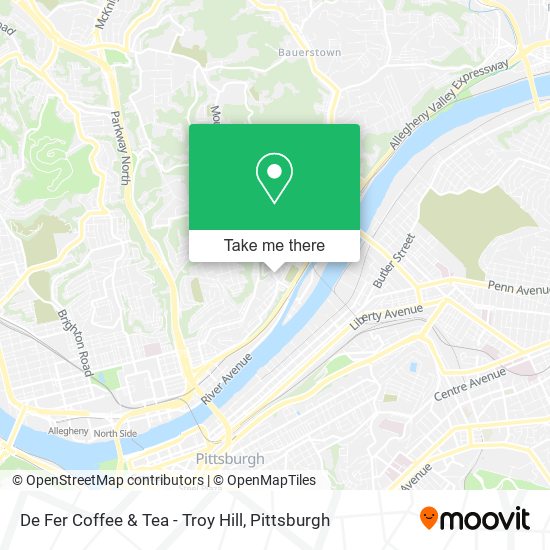 De Fer Coffee & Tea - Troy Hill map