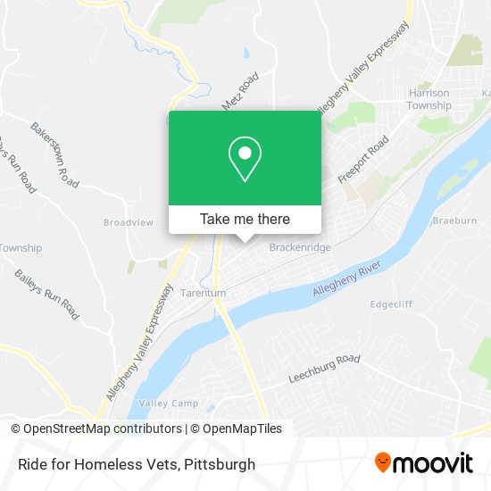 Ride for Homeless Vets map