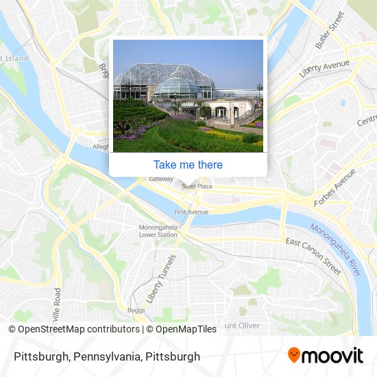 Mapa de Pittsburgh, Pennsylvania