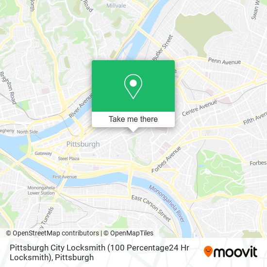 Pittsburgh City Locksmith (100 Percentage24 Hr Locksmith) map