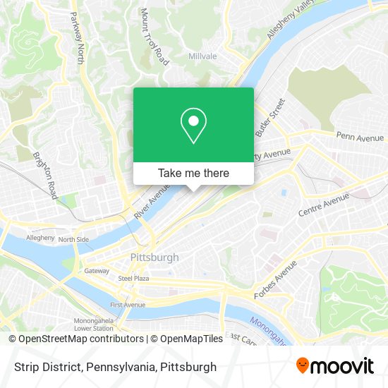 Mapa de Strip District, Pennsylvania