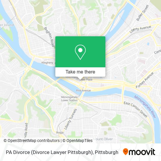 Mapa de PA Divorce (Divorce Lawyer Pittsburgh)