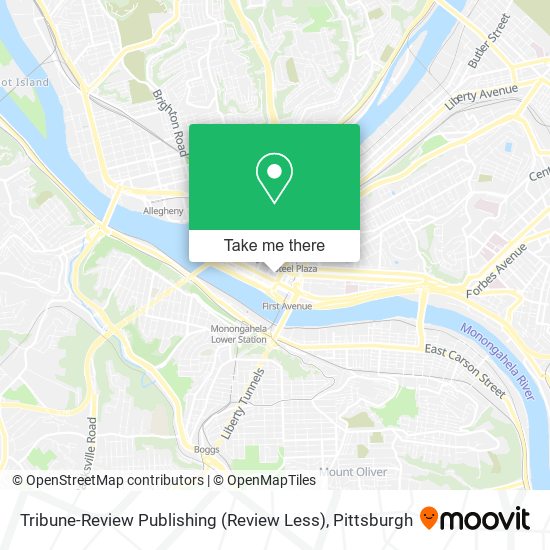 Mapa de Tribune-Review Publishing (Review Less)