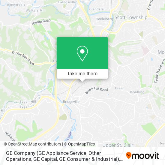 GE Company (GE Appliance Service, Other Operations, GE Capital, GE Consumer & Industrial) map