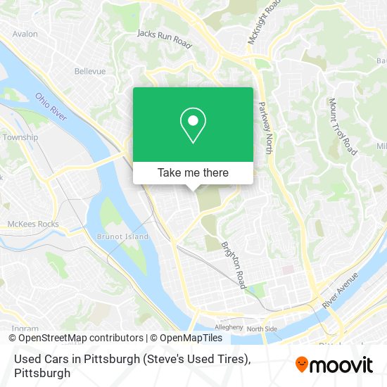 Mapa de Used Cars in Pittsburgh (Steve's Used Tires)
