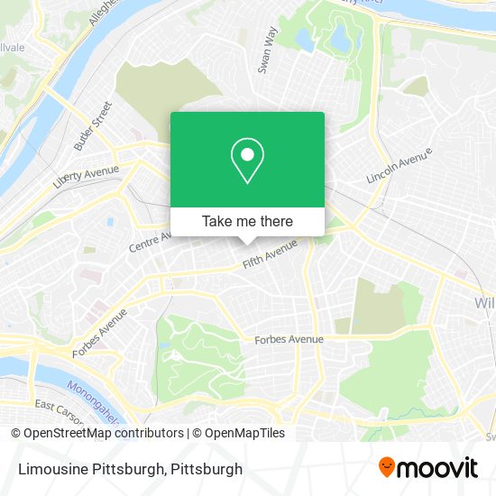 Limousine Pittsburgh map