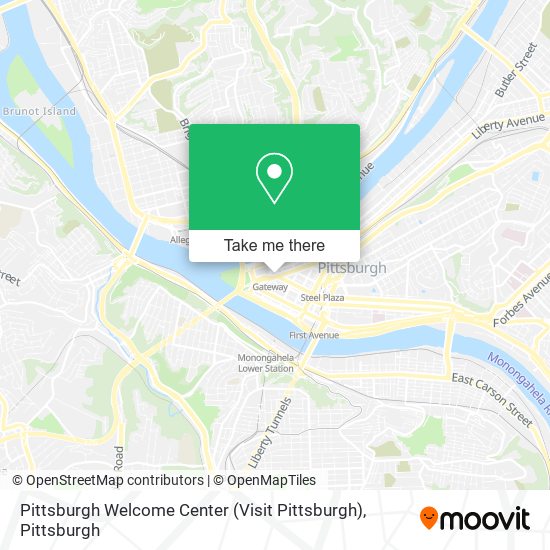 Mapa de Pittsburgh Welcome Center (Visit Pittsburgh)