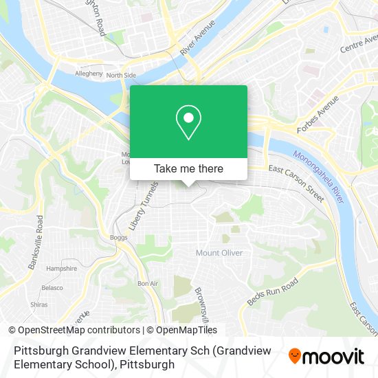 Mapa de Pittsburgh Grandview Elementary Sch (Grandview Elementary School)