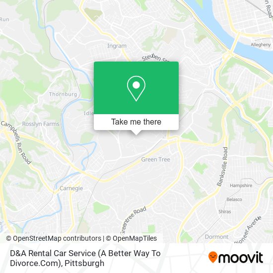 Mapa de D&A Rental Car Service (A Better Way To Divorce.Com)