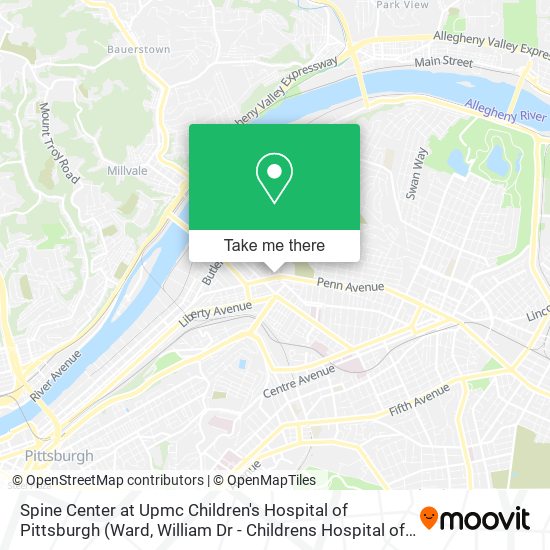Mapa de Spine Center at Upmc Children's Hospital of Pittsburgh