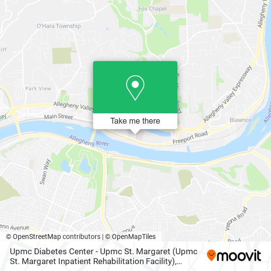 Upmc Diabetes Center - Upmc St. Margaret (Upmc St. Margaret Inpatient Rehabilitation Facility) map