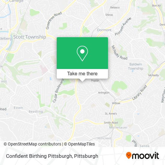 Confident Birthing Pittsburgh map