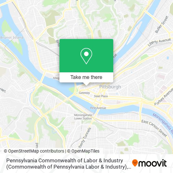 Mapa de Pennsylvania Commonwealth of Labor & Industry