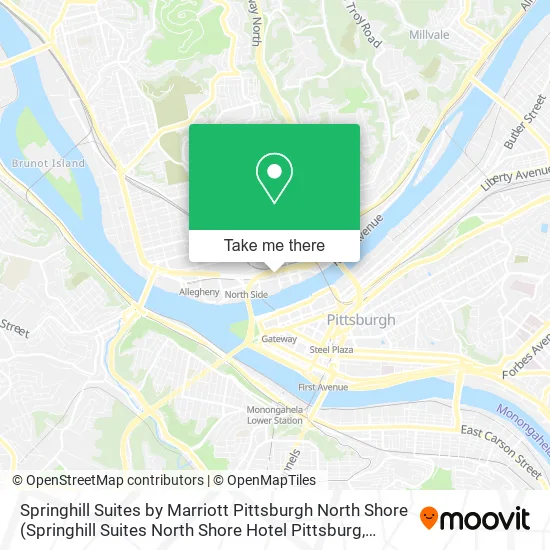Mapa de Springhill Suites by Marriott Pittsburgh North Shore