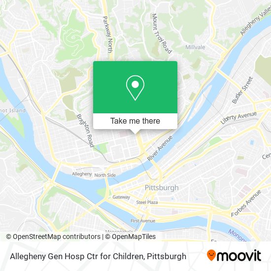 Allegheny Gen Hosp Ctr for Children map