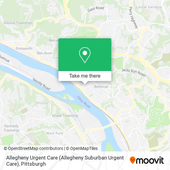 Mapa de Allegheny Urgent Care