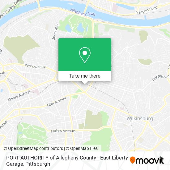 PORT AUTHORITY of Allegheny County - East Liberty Garage map