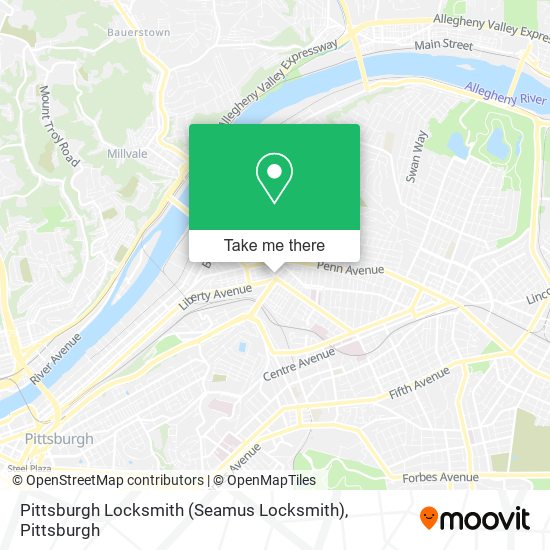 Mapa de Pittsburgh Locksmith (Seamus Locksmith)