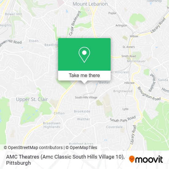 Mapa de AMC Theatres (Amc Classic South Hills Village 10)