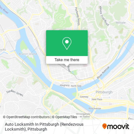 Mapa de Auto Locksmith In Pittsburgh (Rendezvous Locksmith)