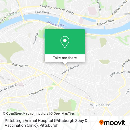 Mapa de Pittsburgh Animal Hospital (Pittsburgh Spay & Vaccination Clinic)