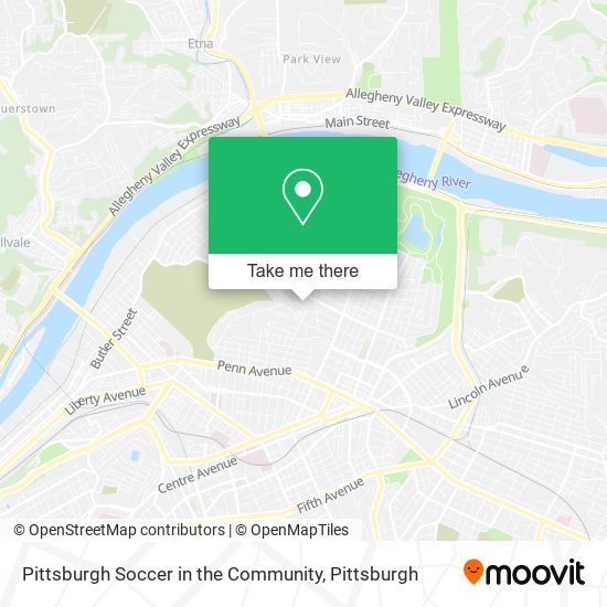 Pittsburgh Soccer in the Community map