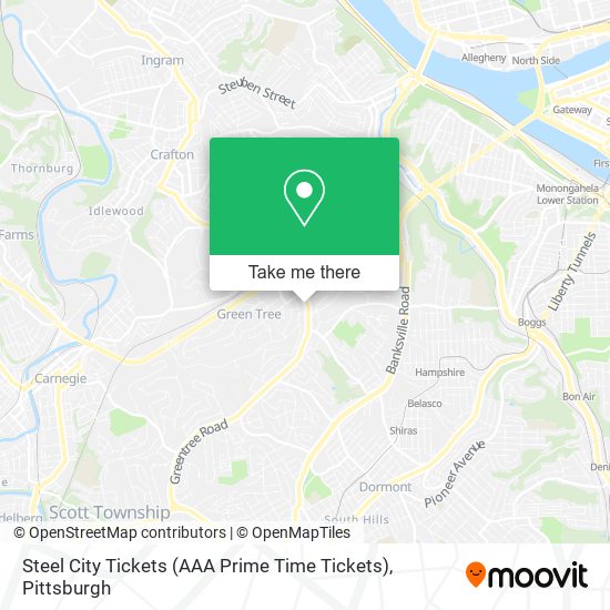 Mapa de Steel City Tickets (AAA Prime Time Tickets)