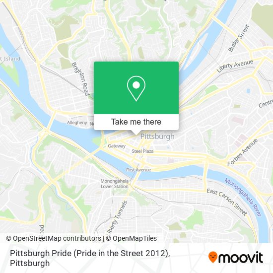 Pittsburgh Pride (Pride in the Street 2012) map