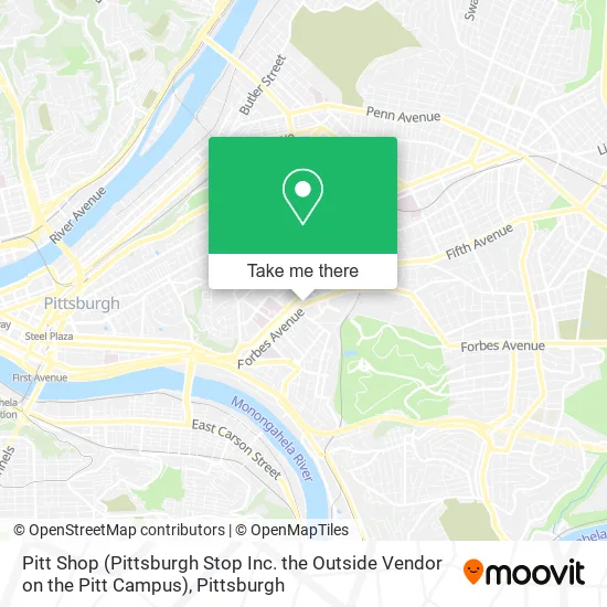 Pitt Shop (Pittsburgh Stop Inc. the Outside Vendor on the Pitt Campus) map