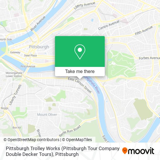 Mapa de Pittsburgh Trolley Works (Pittsburgh Tour Company Double Decker Tours)