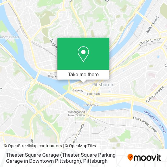 Theater Square Garage (Theater Square Parking Garage in Downtown Pittsburgh) map