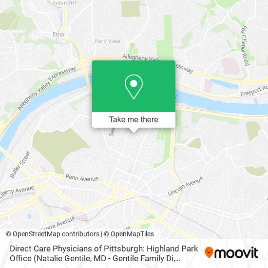 Mapa de Direct Care Physicians of Pittsburgh: Highland Park Office