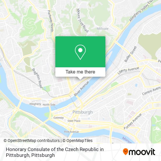 Honorary Consulate of the Czech Republic in Pittsburgh map