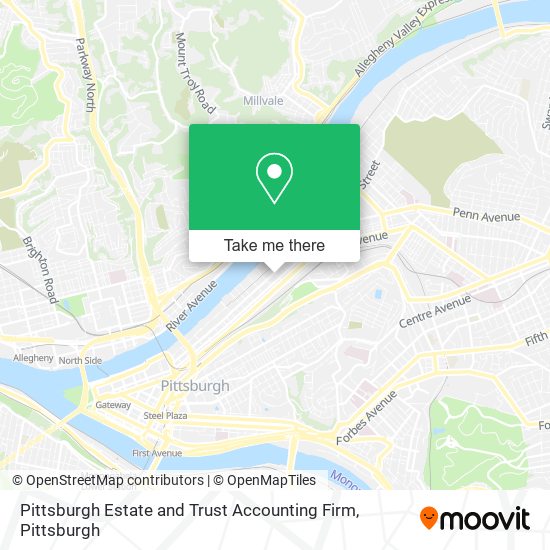 Mapa de Pittsburgh Estate and Trust Accounting Firm
