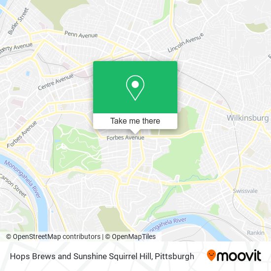 Mapa de Hops Brews and Sunshine Squirrel Hill