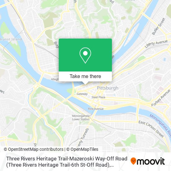 Three Rivers Heritage Trail-Mazeroski Way-Off Road map