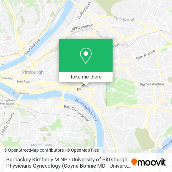 Barcaskey Kimberly M NP - University of Pittsburgh Physicians Gynecology map