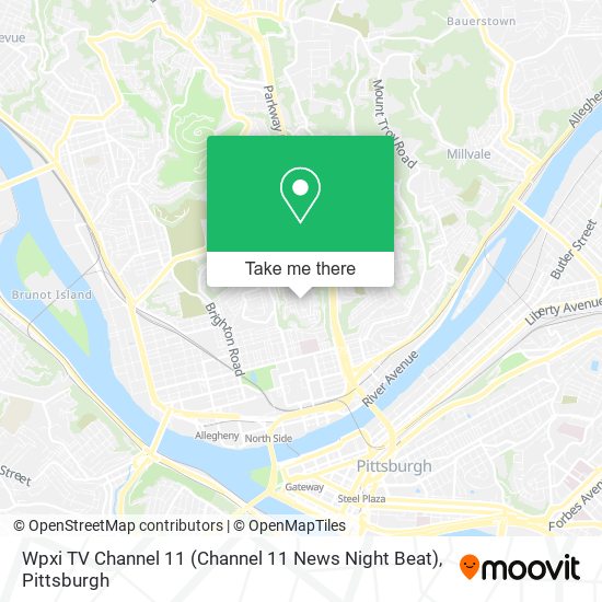 Wpxi TV Channel 11 (Channel 11 News Night Beat) map