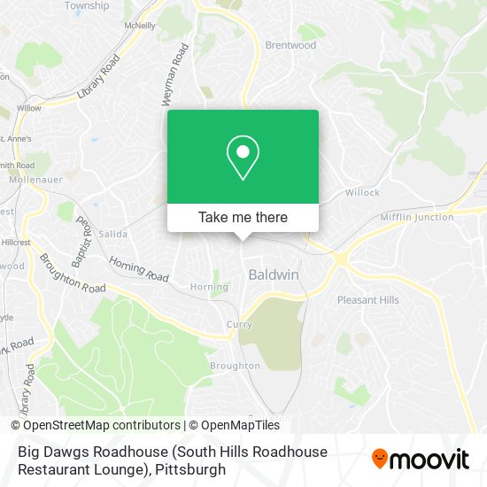Mapa de Big Dawgs Roadhouse (South Hills Roadhouse Restaurant Lounge)