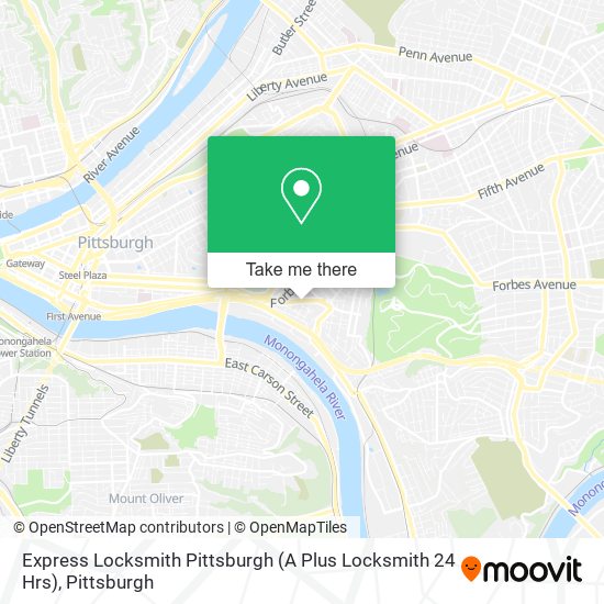 Mapa de Express Locksmith Pittsburgh (A Plus Locksmith 24 Hrs)