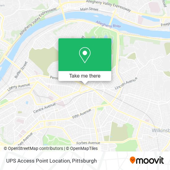 UPS Access Point Location map
