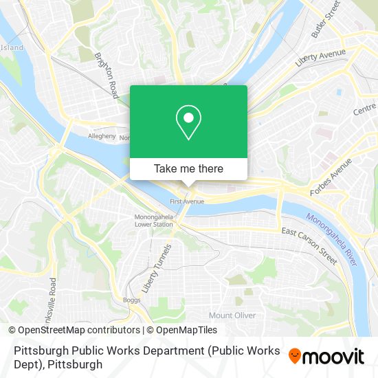 Mapa de Pittsburgh Public Works Department (Public Works Dept)