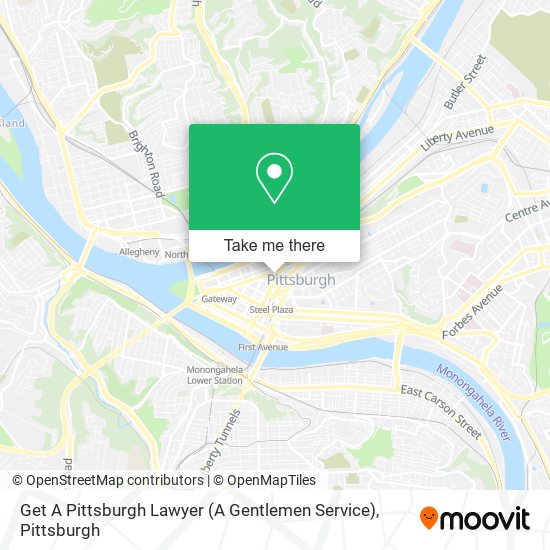 Get A Pittsburgh Lawyer (A Gentlemen Service) map