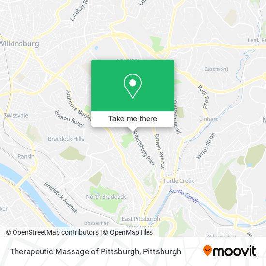 Therapeutic Massage of Pittsburgh map