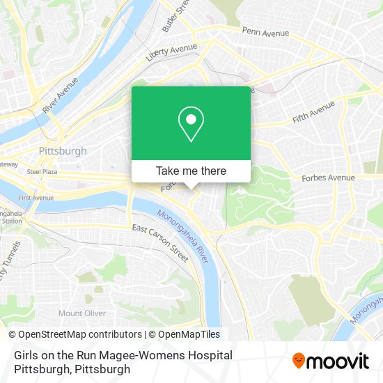 Mapa de Girls on the Run Magee-Womens Hospital Pittsburgh