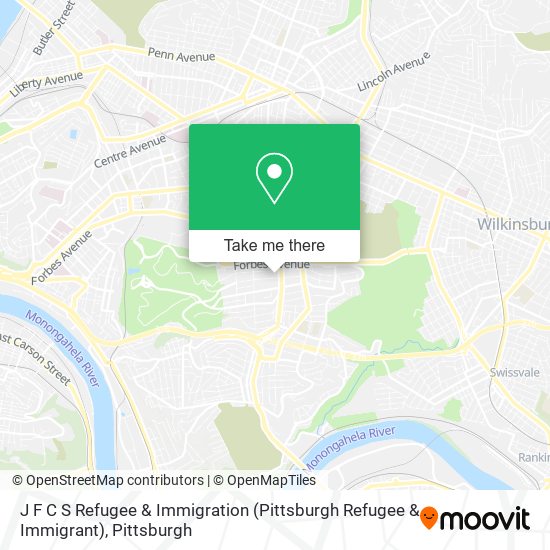 J F C S Refugee & Immigration (Pittsburgh Refugee & Immigrant) map