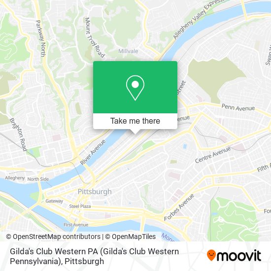 Gilda's Club Western PA map