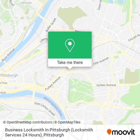 Mapa de Business Locksmith In Pittsburgh (Locksmith Services 24 Hours)