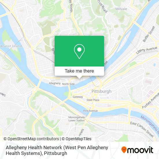 Mapa de Allegheny Health Network (West Pen Allegheny Health Systems)